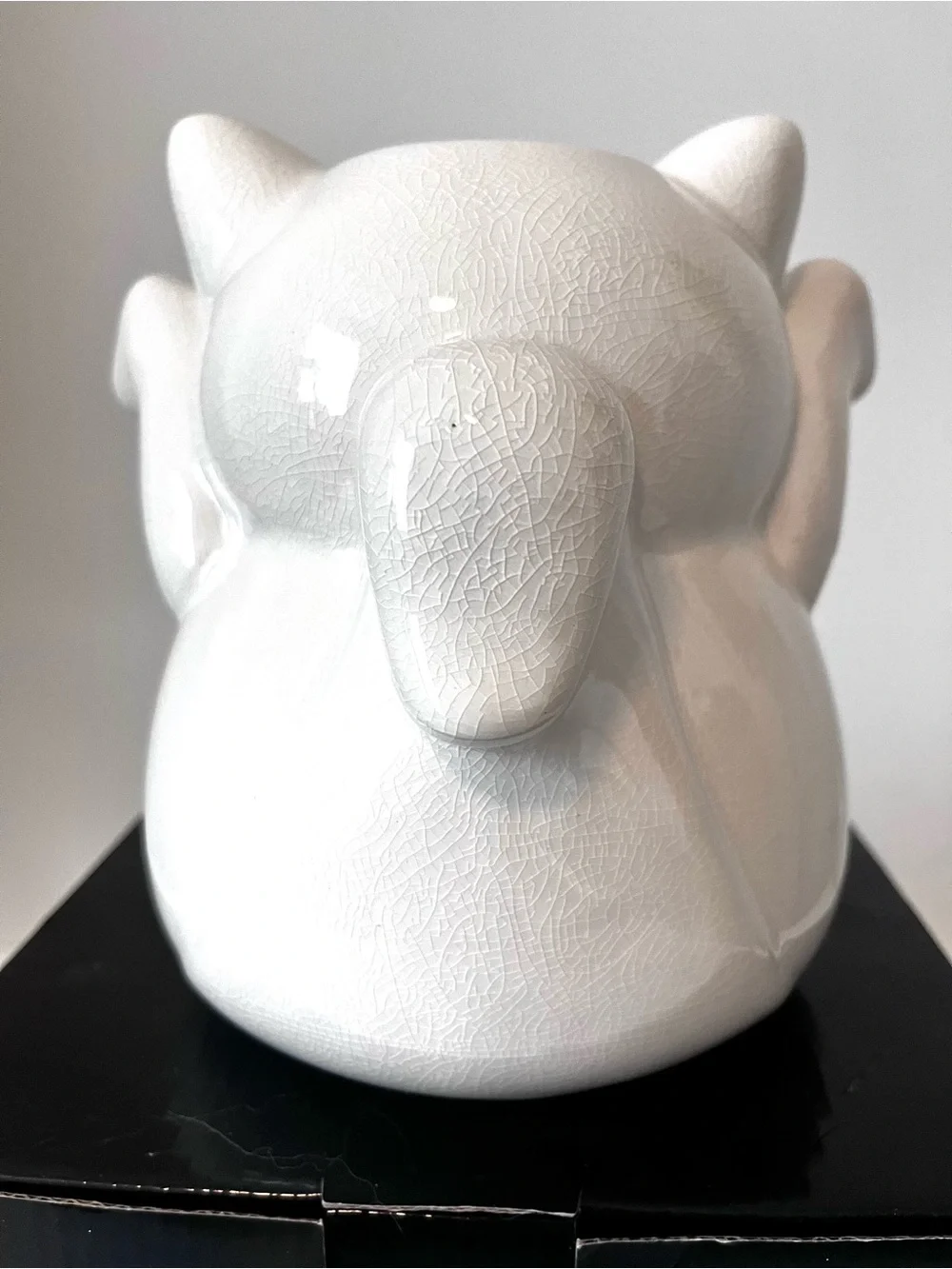 Killstar Ghost Kitty White Ceramic Flower Vase Glossy Crackle Ceramic Goth Cat